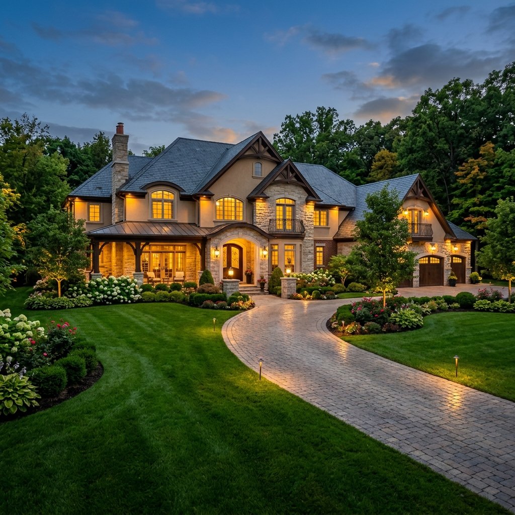 Suburban style eco-integrated residence